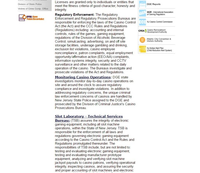 Gaming Enforcement Processes 