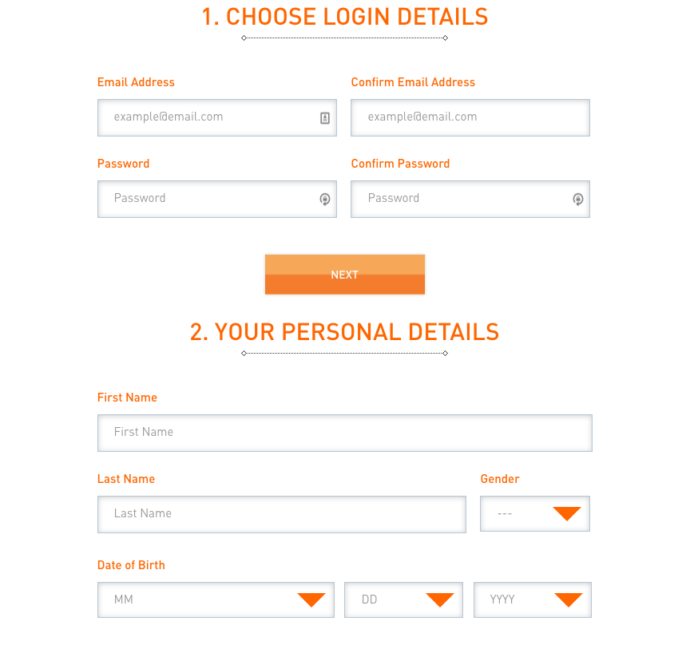 Mohegan Account Creation